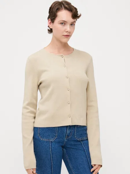 Vero Moda Tall Geacă tricotată VMKRISTI' bej