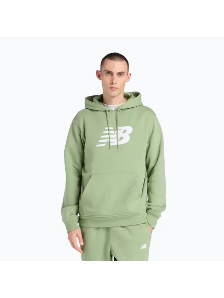 Férfi pulóver New Balance Core Brushed Hoodie oregano. Méret: S zöld