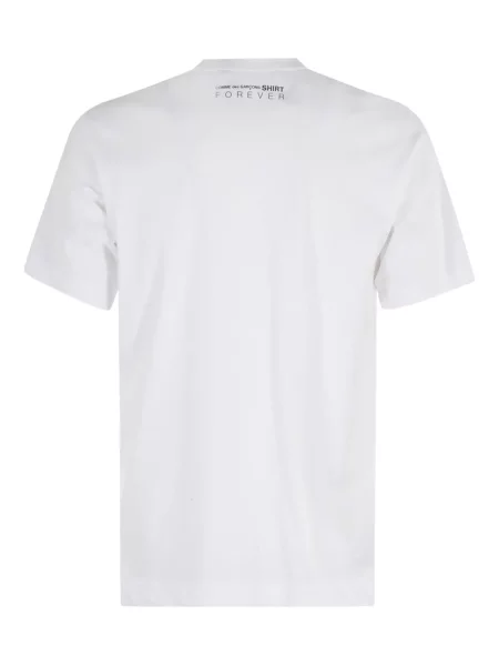 Тениска Comme Des Garçons Shirt с принт с кръгло деколте бяло