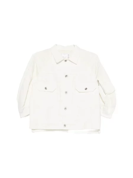 Kurtka jeansowa Sacai z twillu biała