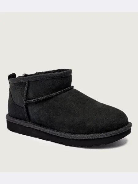 UGG Bocanci KIDS CLASSIC ULTRA MINI | piele negru