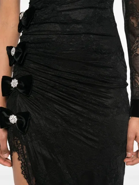 Rochie midi Nissa de cristal până la genunchi de costum negru