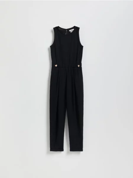Reserved Трикотажний комбінезон чорний