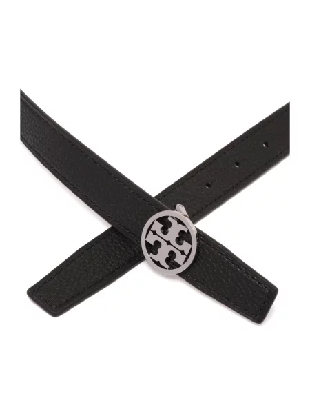 Pasek Tory Burch skórzany dwustronny czarny