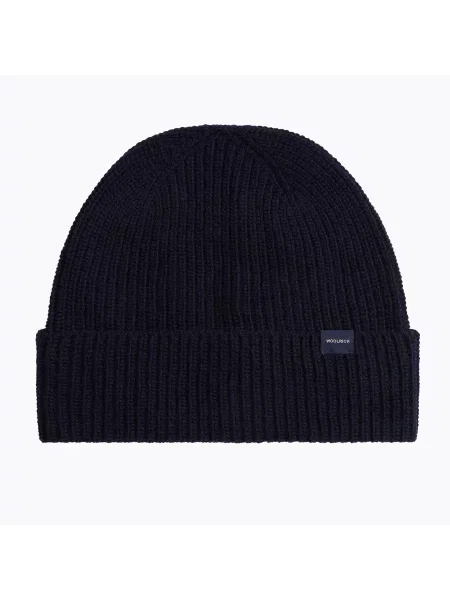 Căciulă de iarnă pentru bărbați Woolrich Knitted Ribbed Beanie melton blue albastru