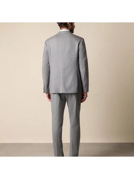 Garnitur Brooks Brothers wełniany w paski szary