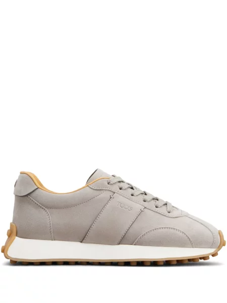 Sneakerși Tod's cu șireturi din piele de căprioară gri
