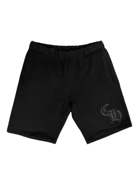 Pantaloni scurți Chrome Hearts cu motiv cu inimi negru