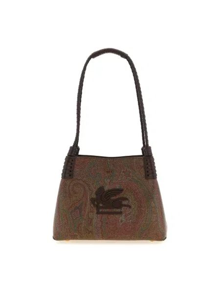 Wielobarwność torebka skórzana Etro brązowa