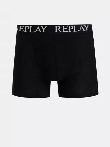 REPLAY Sport alsónadrágok azúr / fekete fehér