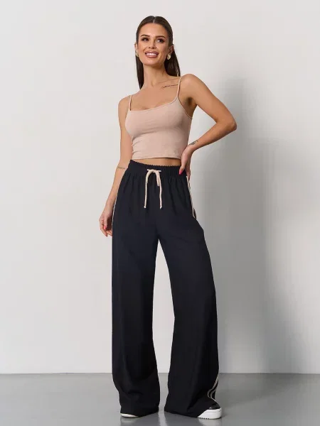 Лляні Штани палаццо ISSA Plus чорний