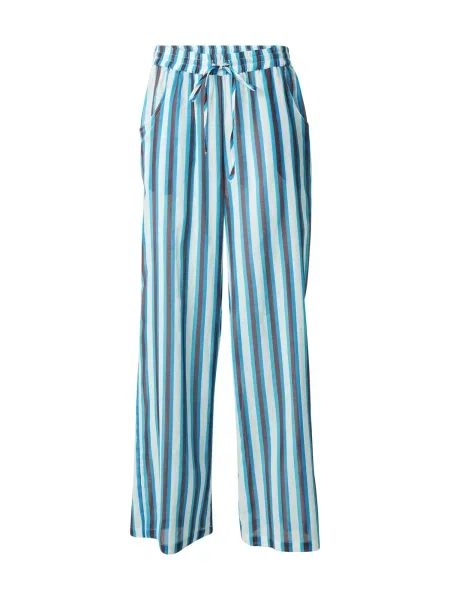 TOPSHOP Pantaloni azur / roșu bordeaux alb