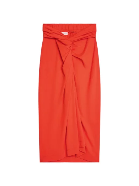 Миди пола Dries Van Noten от джърси до коляното червено