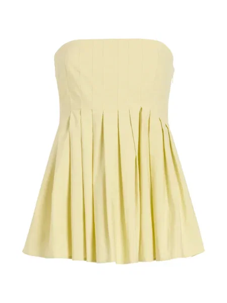 Top Proenza Schouler White Label plisat fără bretele alb
