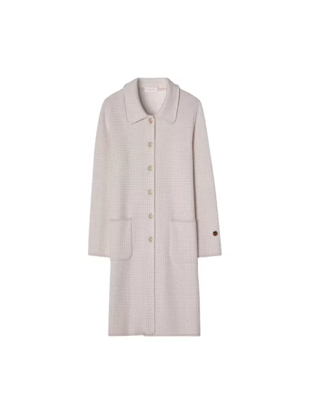 Dzianinowy płaszcz Busnel różowy