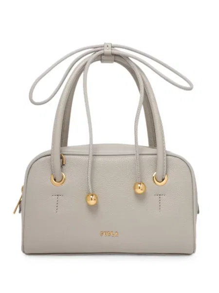 Geantă shopper Furla din piele gri