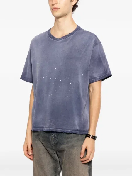 Tricou Mooji Mooji zdrențuiți albastru