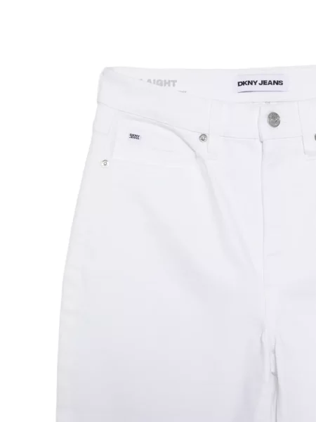 Blugi drepți Dkny cu autograf alb