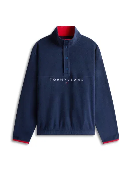 Tommy Jeans Pulover albastru închis / roșu alb