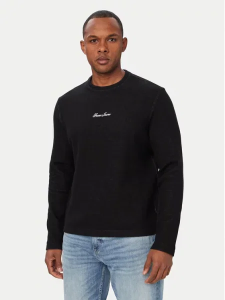Guess Jeans longsleeve z bawełną czarna