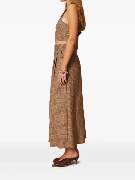 Fustă Twinset în carouri maro