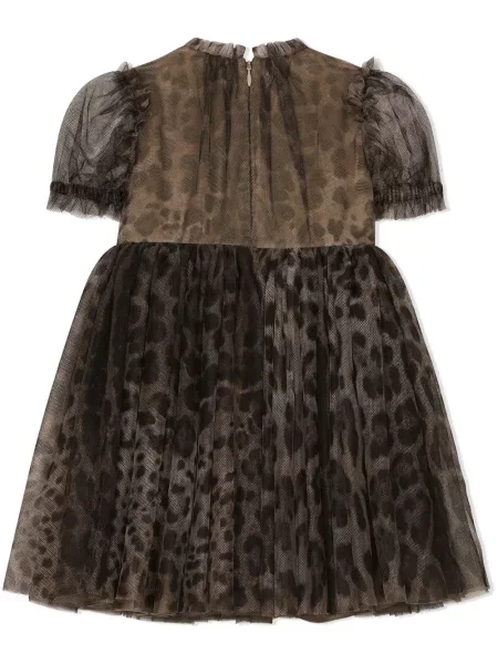 Sukienka dziecięca Dolce And Gabbana brązowa