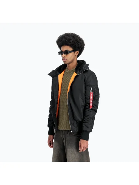 Geacă pentru bărbați Alpha Industries Hooded Bomber black negru