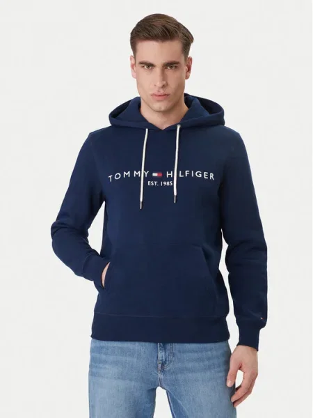 Tommy Hilfiger Pulóver Logo sötétkék