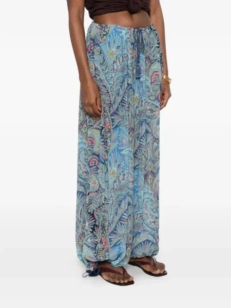 Pantaloni Etro cu model paisley albastru