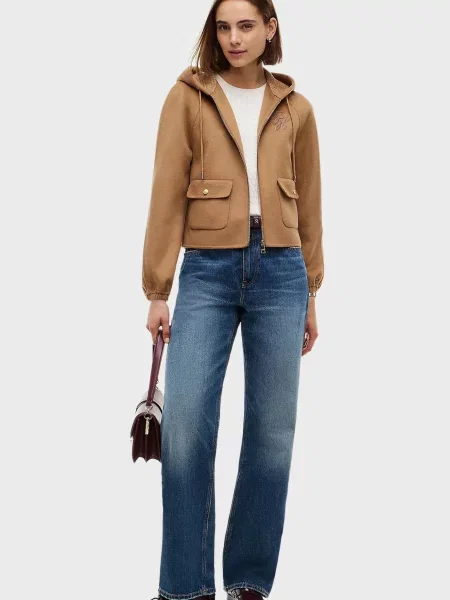 Вовняна куртка Tommy Hilfiger бежева