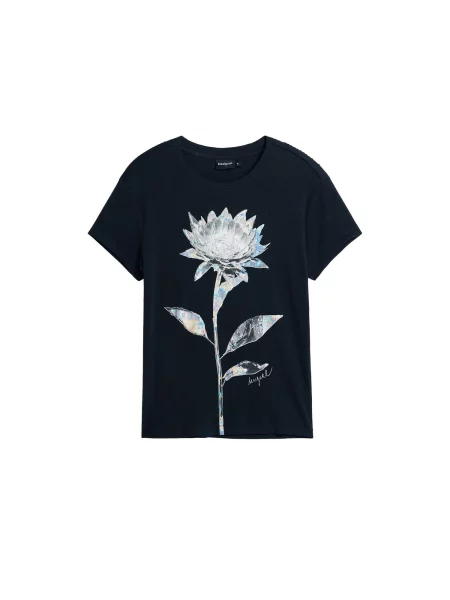Desigual Tricou negru alb