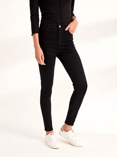 Скіні джинси DIVERSE Lua бавовна/поліестер/еластан чорний