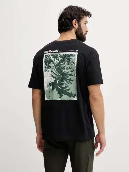 Jack Wolfskin kratka majica Confident črna