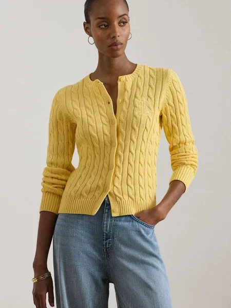 Lauren Ralph Lauren cardigan pentru femei din galben