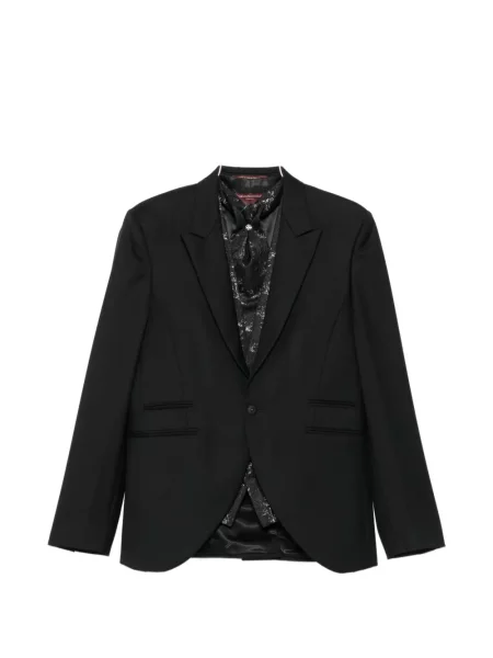Costum Carlo Pignatelli cu model floral din jacard negru