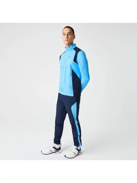 Lacoste Sport Komplet Dresowy Regular Fit Ze Stójką I Blokami Kolorów W Kolorze Niebieskim niebieski
