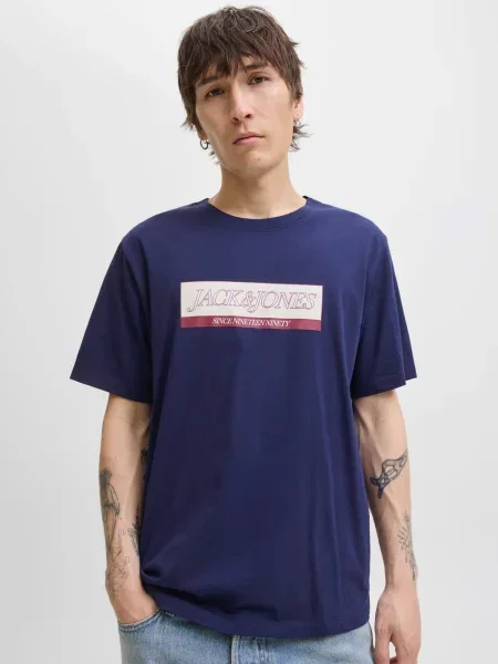 Jack & Jones Majica Rinwood Modra rdeča