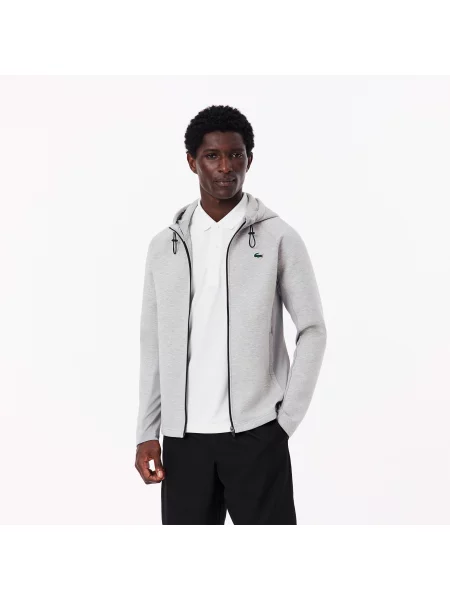 Lacoste Oddychająca Sportowa Kurtka Dresowa szara