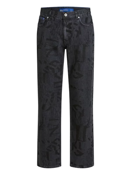 Blugi Karl Lagerfeld Jeans cu imagine negru