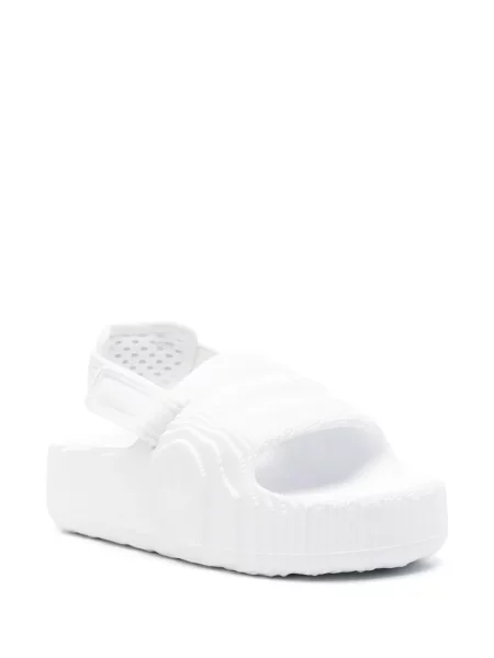 Haftowane sneakersy Adidas Adilette skórzane białe