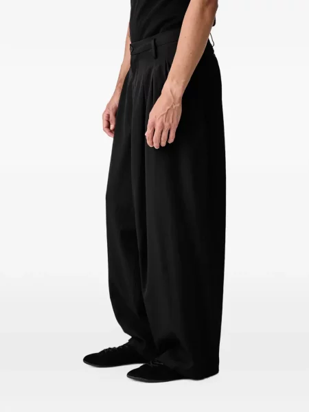 Pantaloni Yohji Yamamoto de lână negru