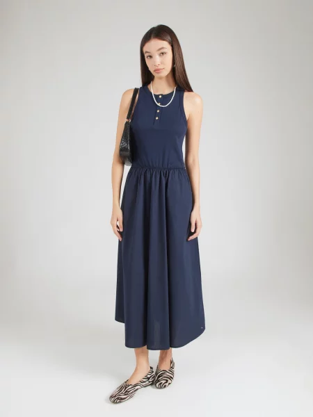 Tommy Hilfiger Rochie de vară Gold Btn Bleumarin A-Line Fit