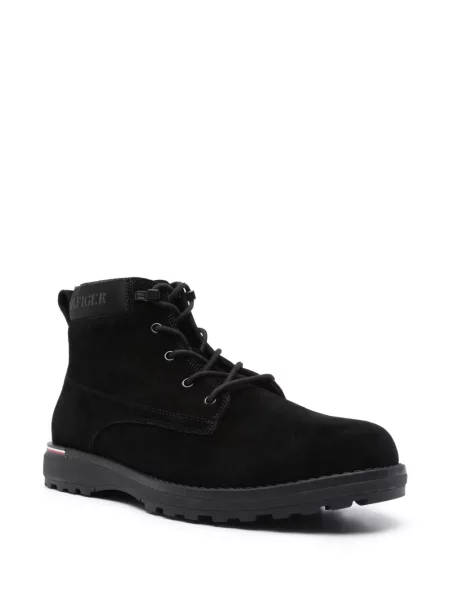 Botine Tommy Hilfiger din piele de căprioară negru