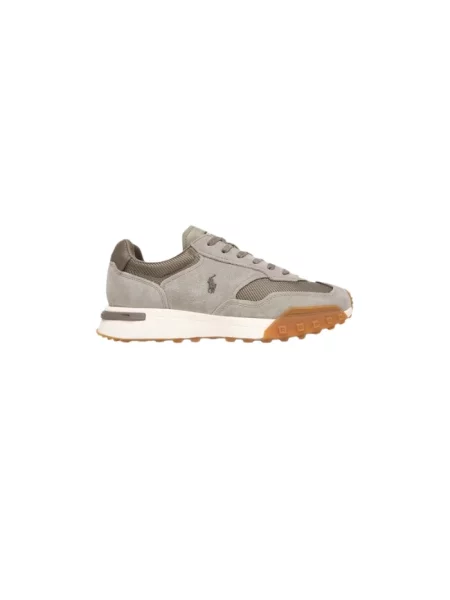 Sneakersy Ralph Lauren sznurowane skórzane szare