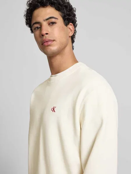Bluza z czystej bawełny Calvin Klein Jeans beżowa