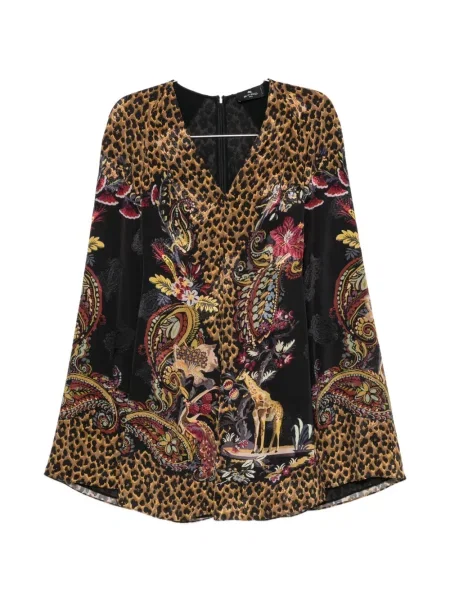 Rochie Etro cu imagine cu model leopard negru