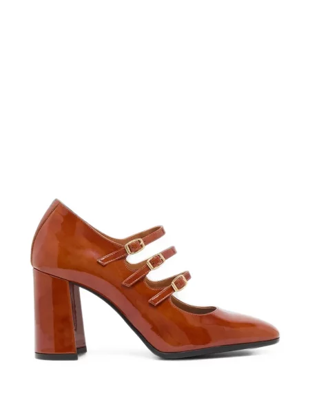 Pantofi cu toc Carel Paris din piele de lac maro