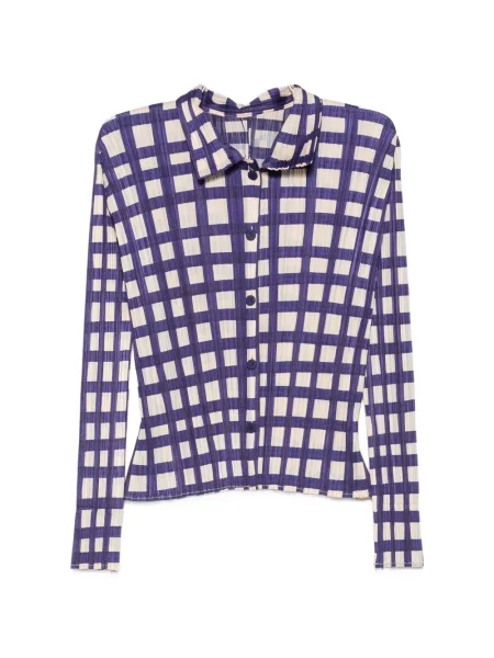 Kockás ing Pleats Please Issey Miyake kék