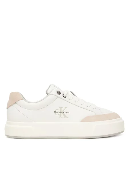 Calvin Klein Niske tenisice ecru/prljavo / siva / crna bijela