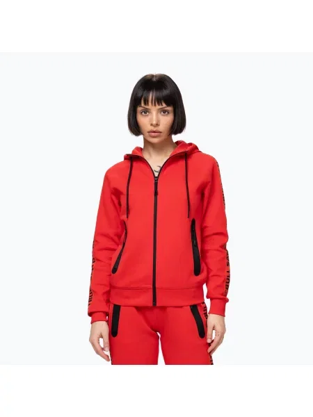 Bluza Pitbull Explory Tape Hooded Zip czerwona